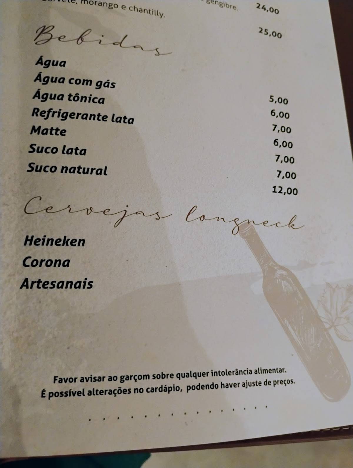 Mangará Restaurante cardápio