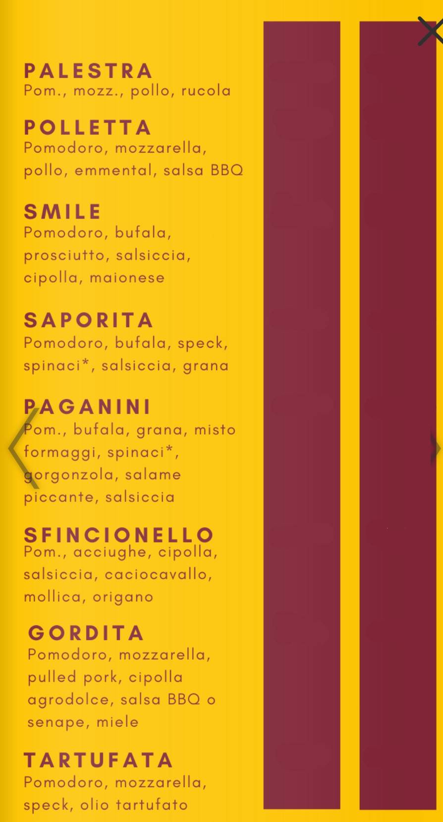 Menu di Manidas Pizzeria & Barbecue 