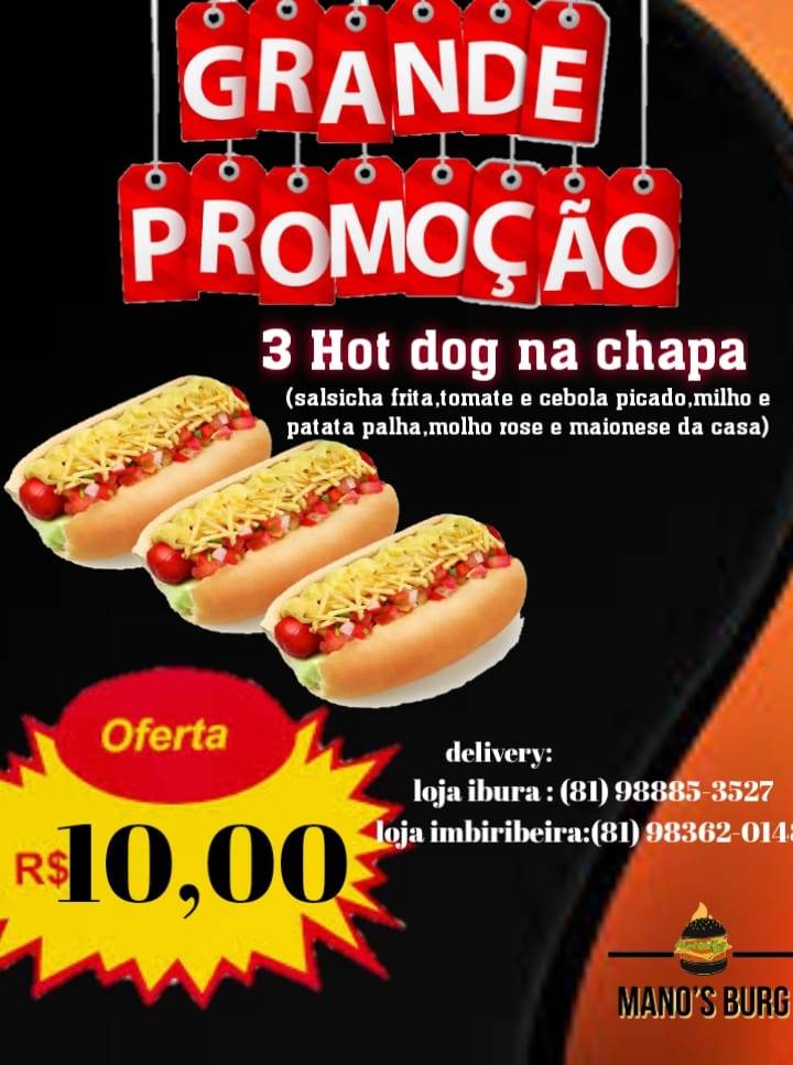 Manos Burguer Imbiribeira cardápio