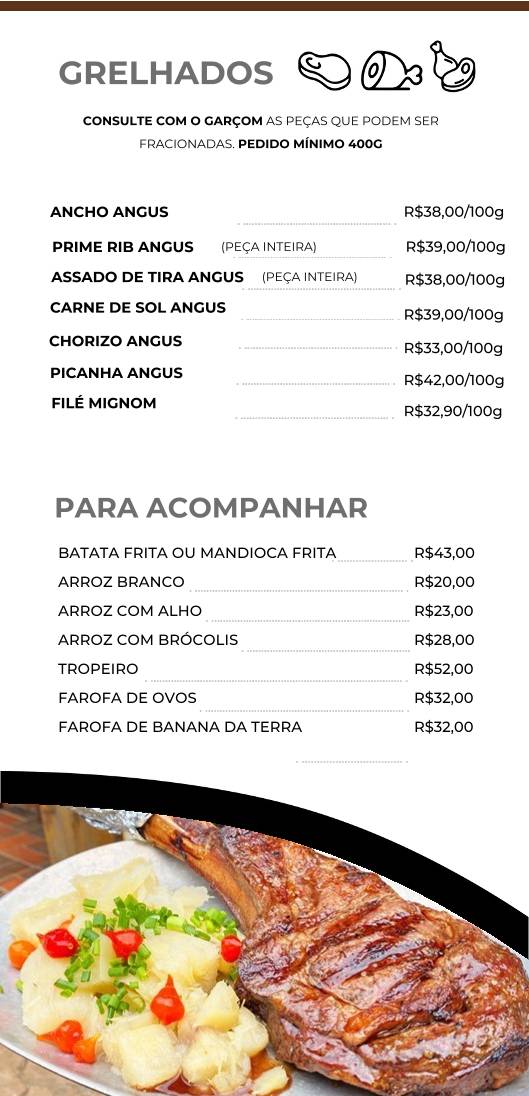 Mar Mineiro Restaurante - Macacos cardápio