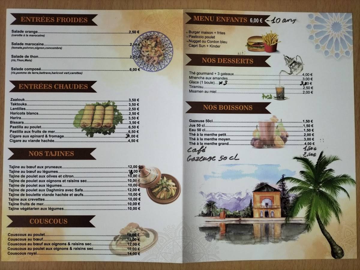 Menu de Restaurant Marrakech