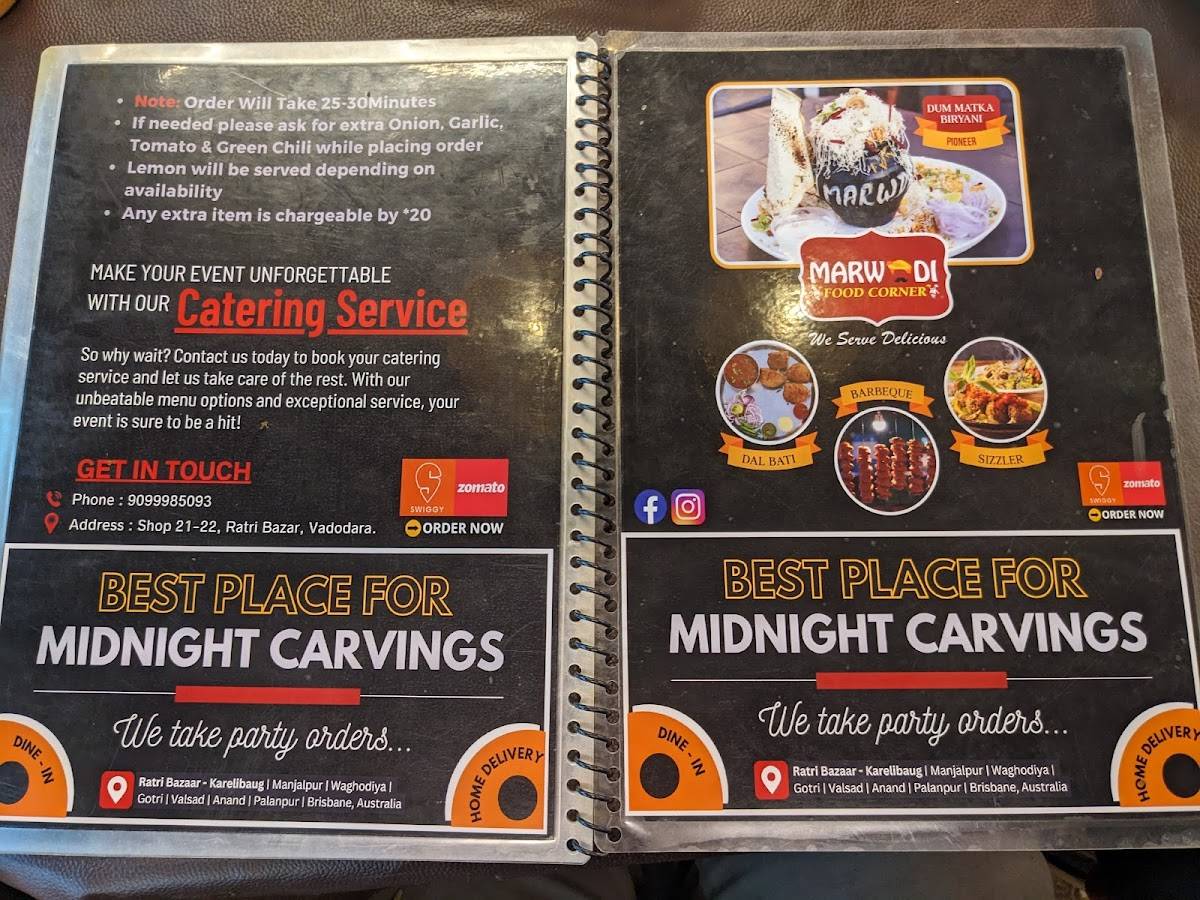 Marwadi Food Corner menu