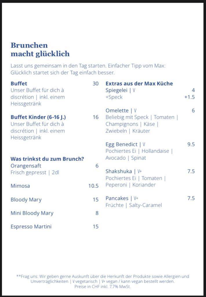 Verwunderlich Mmax Restaurant Frhstck Speisekarte Ebenbild