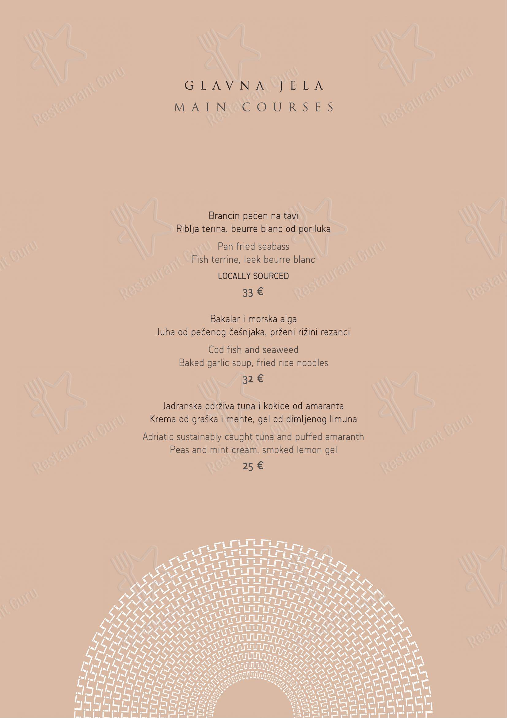 Restaurant Mediterraneo in Rovigno - Menu bar