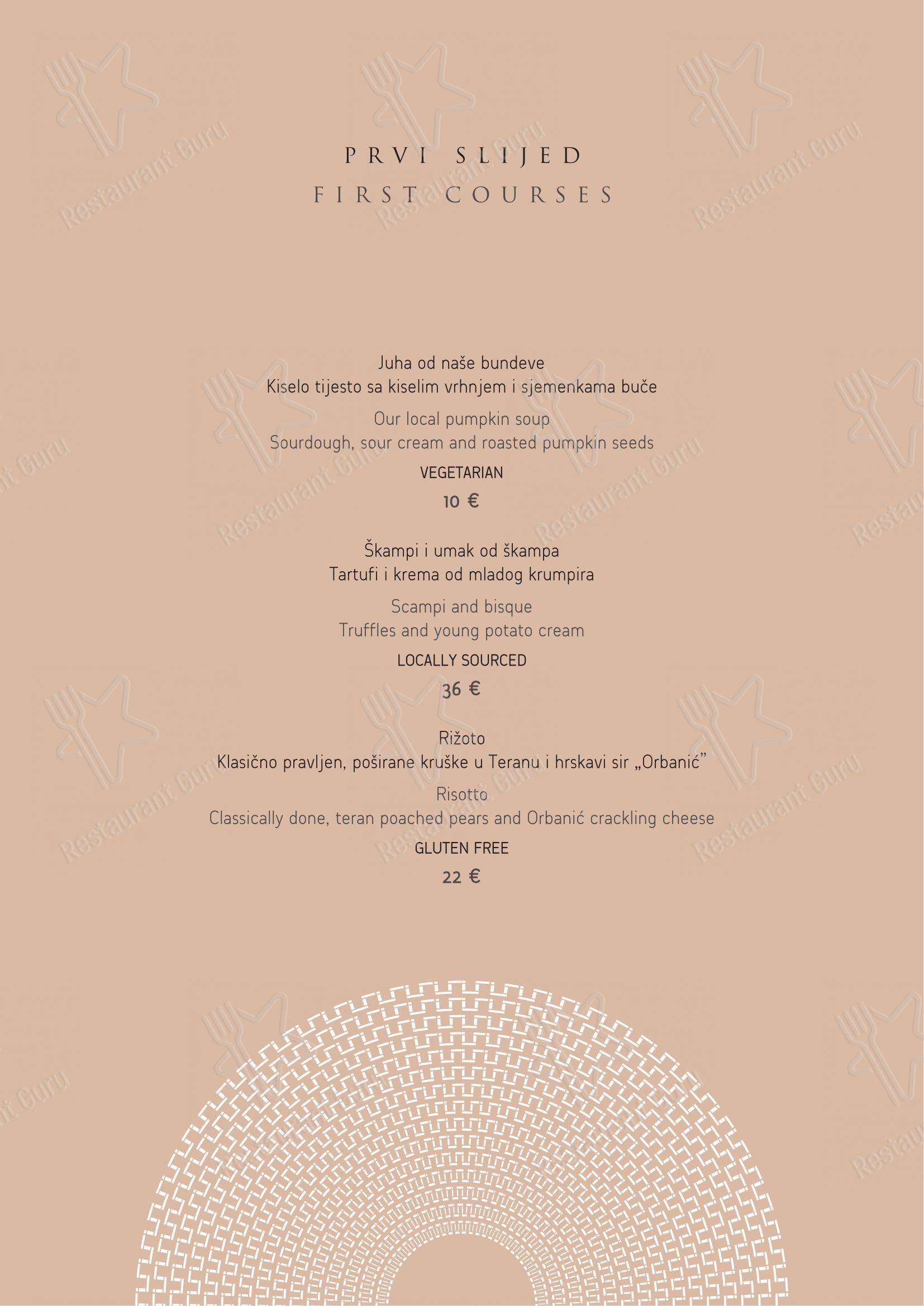 Menu di Restaurant Mediterraneo - Menu bar