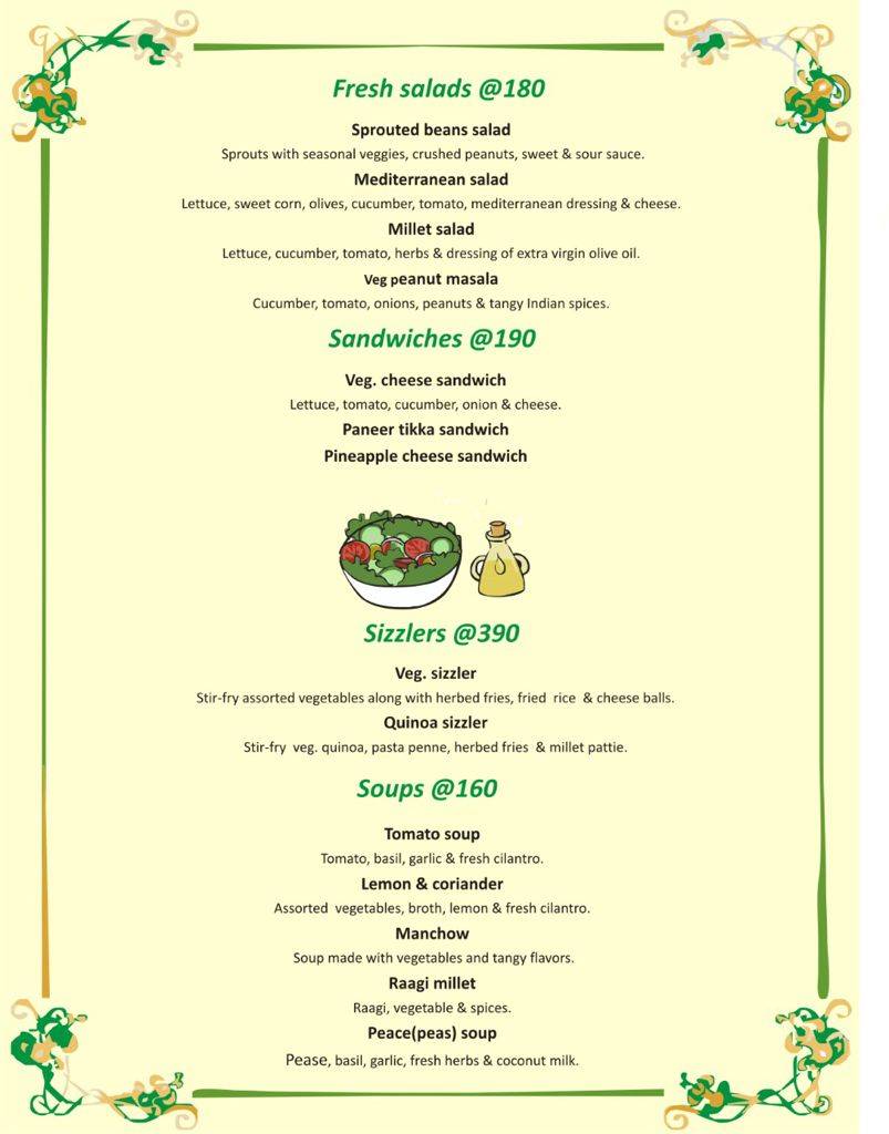 Millets of Mewar menu