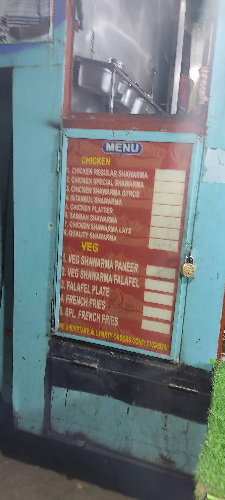 Mohammedia Shawarma menu