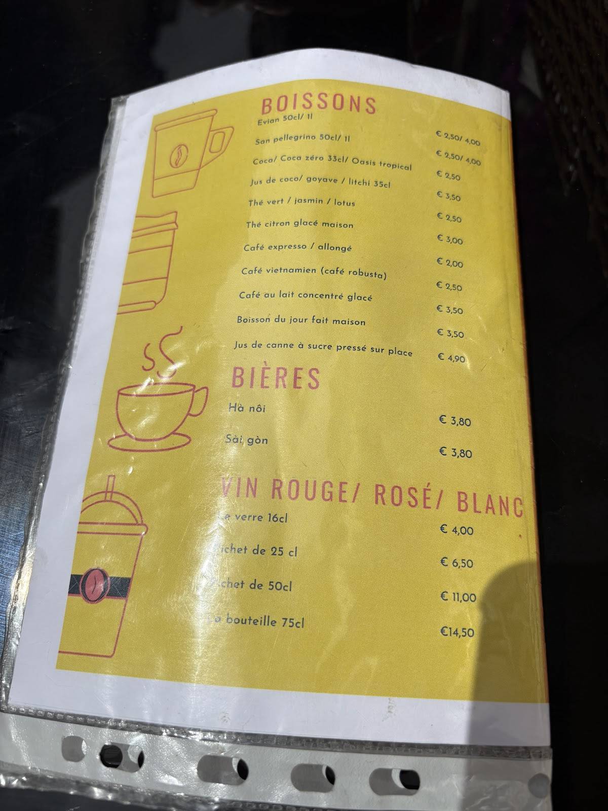 Menu de Mon P'tit Hanoi