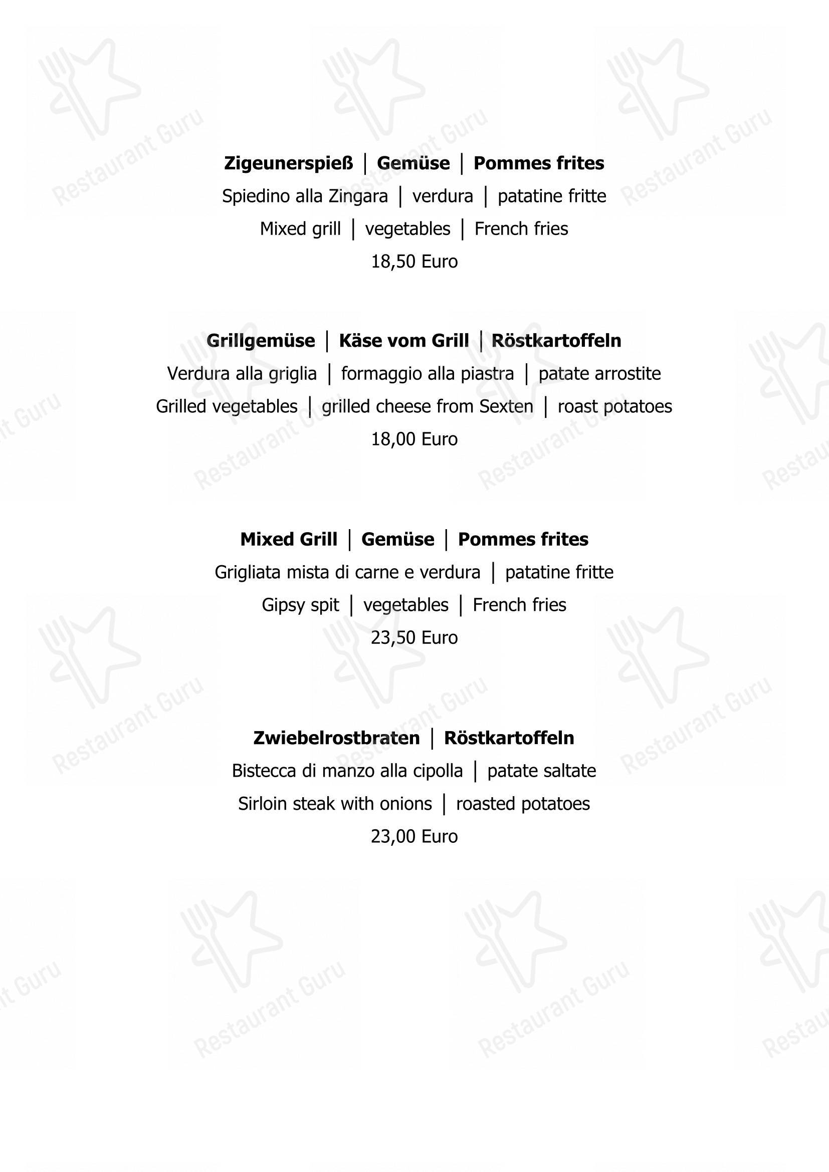 Menu di Restaurant Mondschein - 菜单