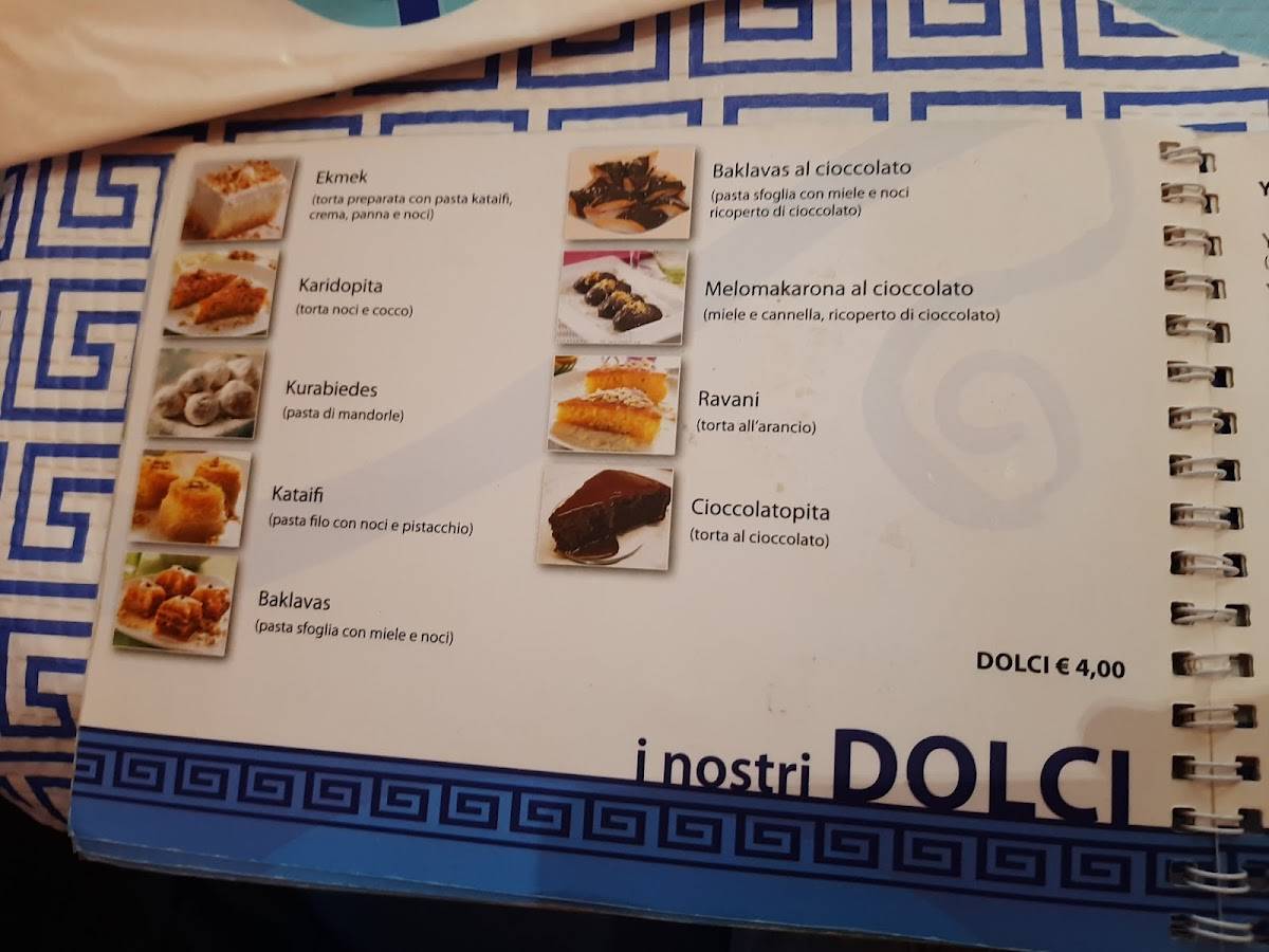 Menu di Mythos Ristorante Greco Caffetteria 