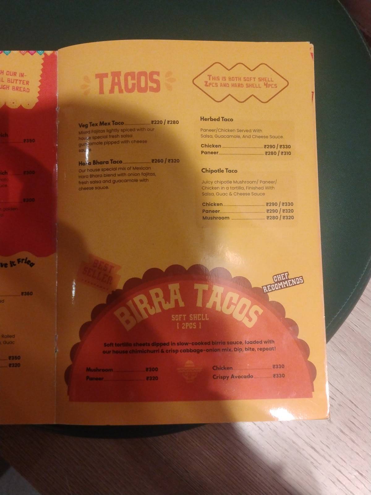 Nacho Mama menu