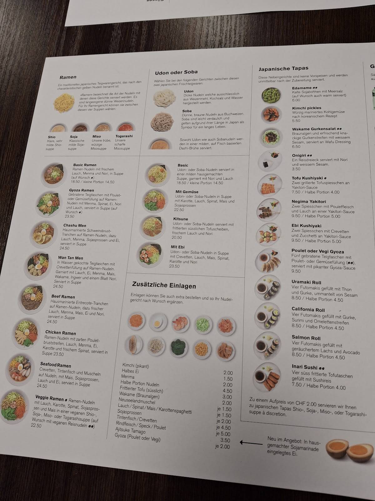 Menu di Namamen 