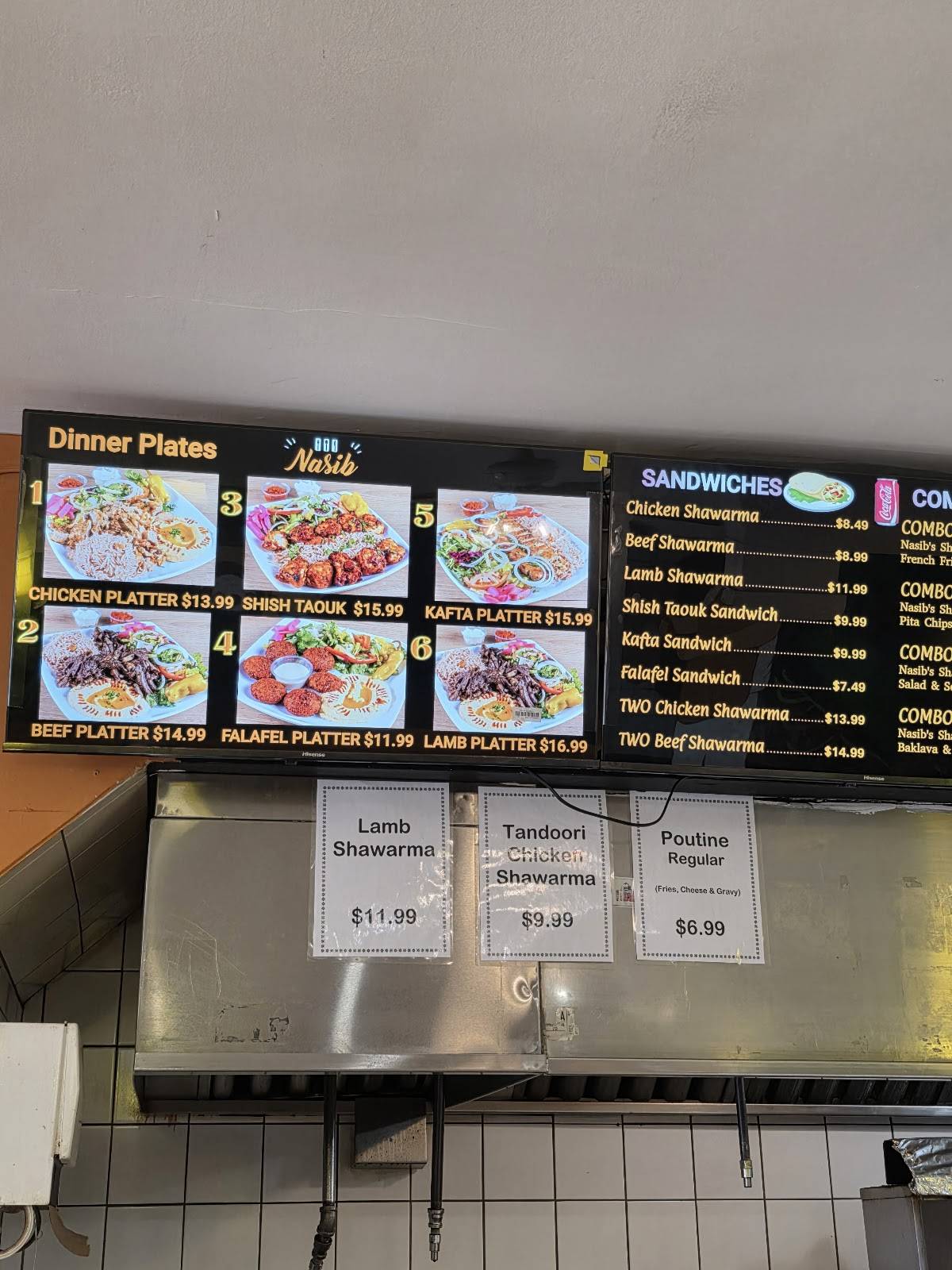 Menu de Nasib's