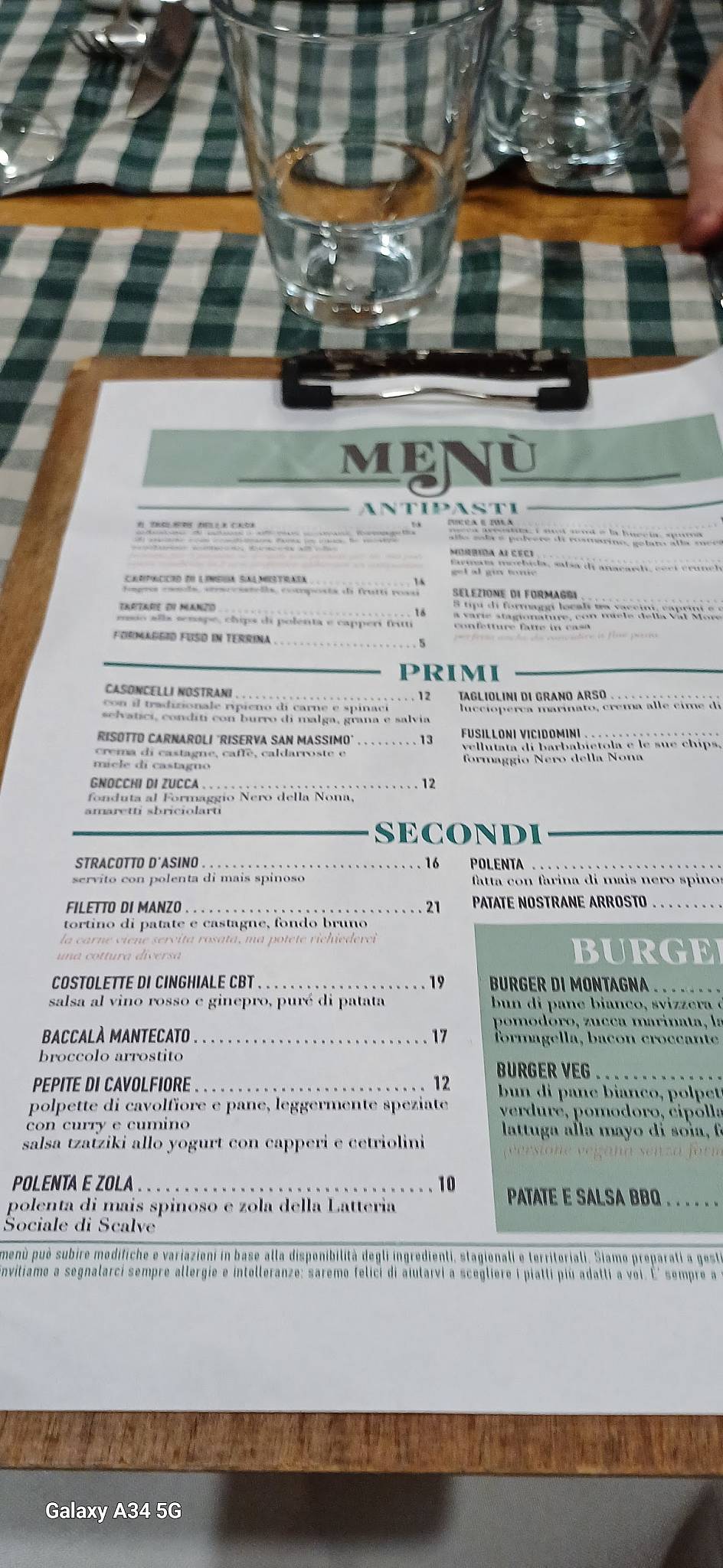 Menu di Navertino Trattoria e Bed&Breakfast 