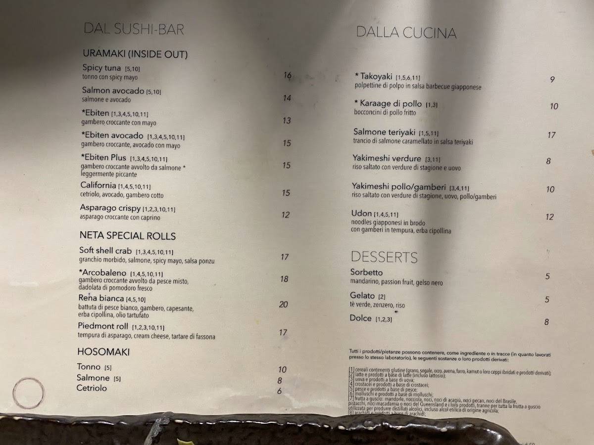 Menu di Neta 