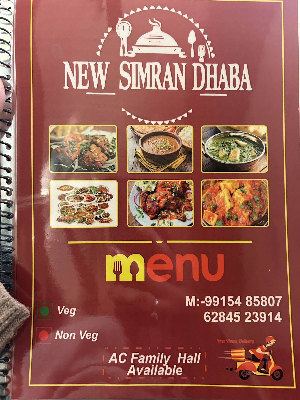 New Simran Dhaba Gogi menu
