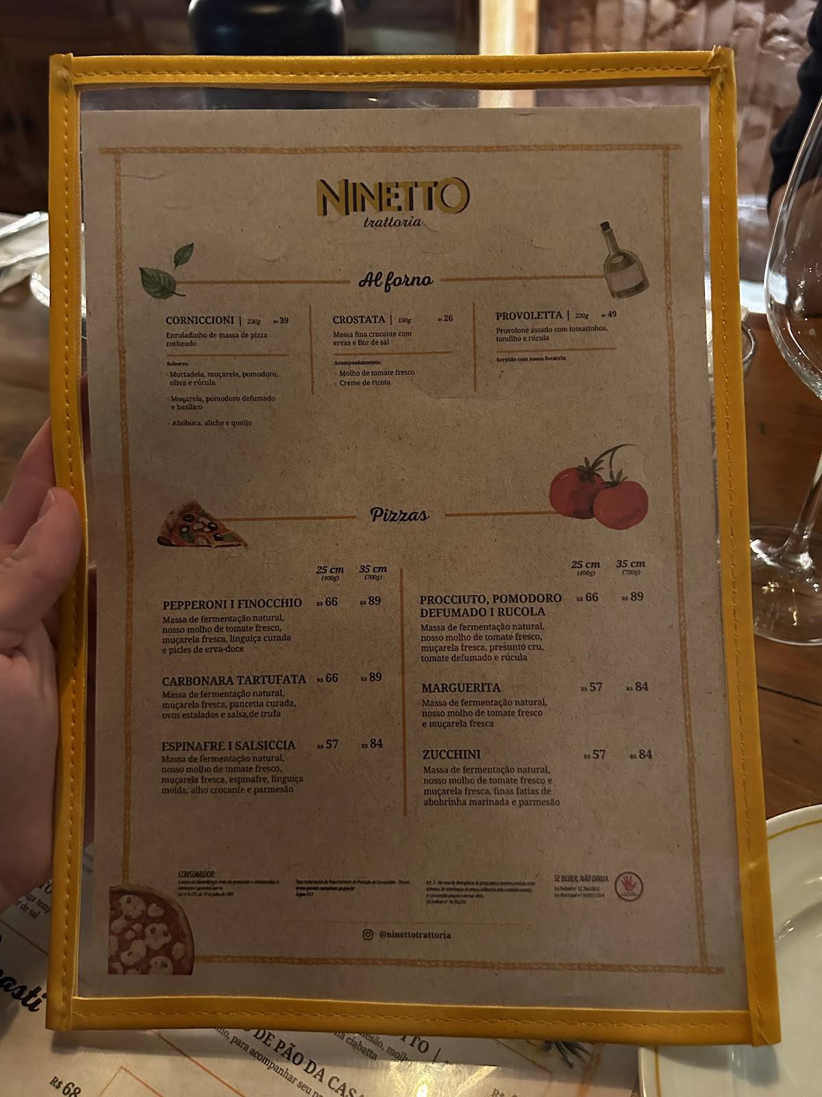 Ninetto Trattoria cardápio