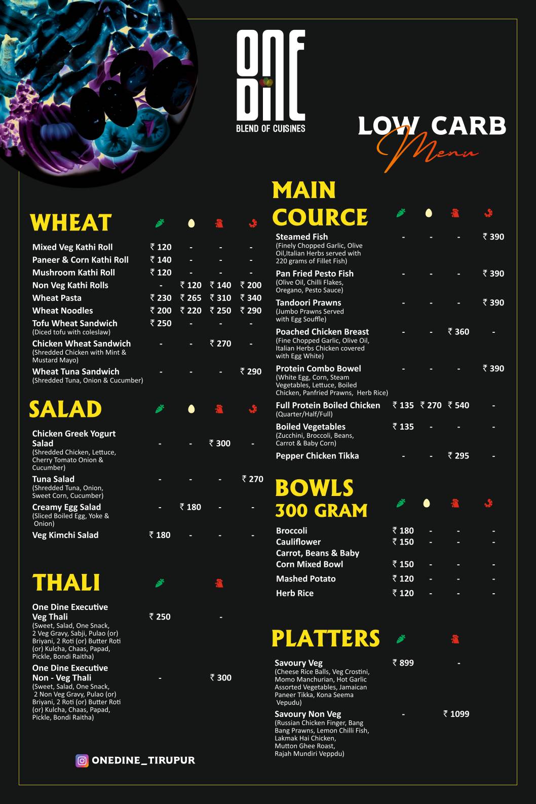 One Dine Tirupur menu