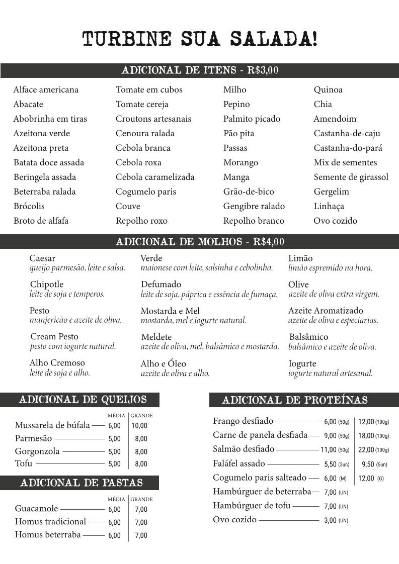 Orgânica cardápio