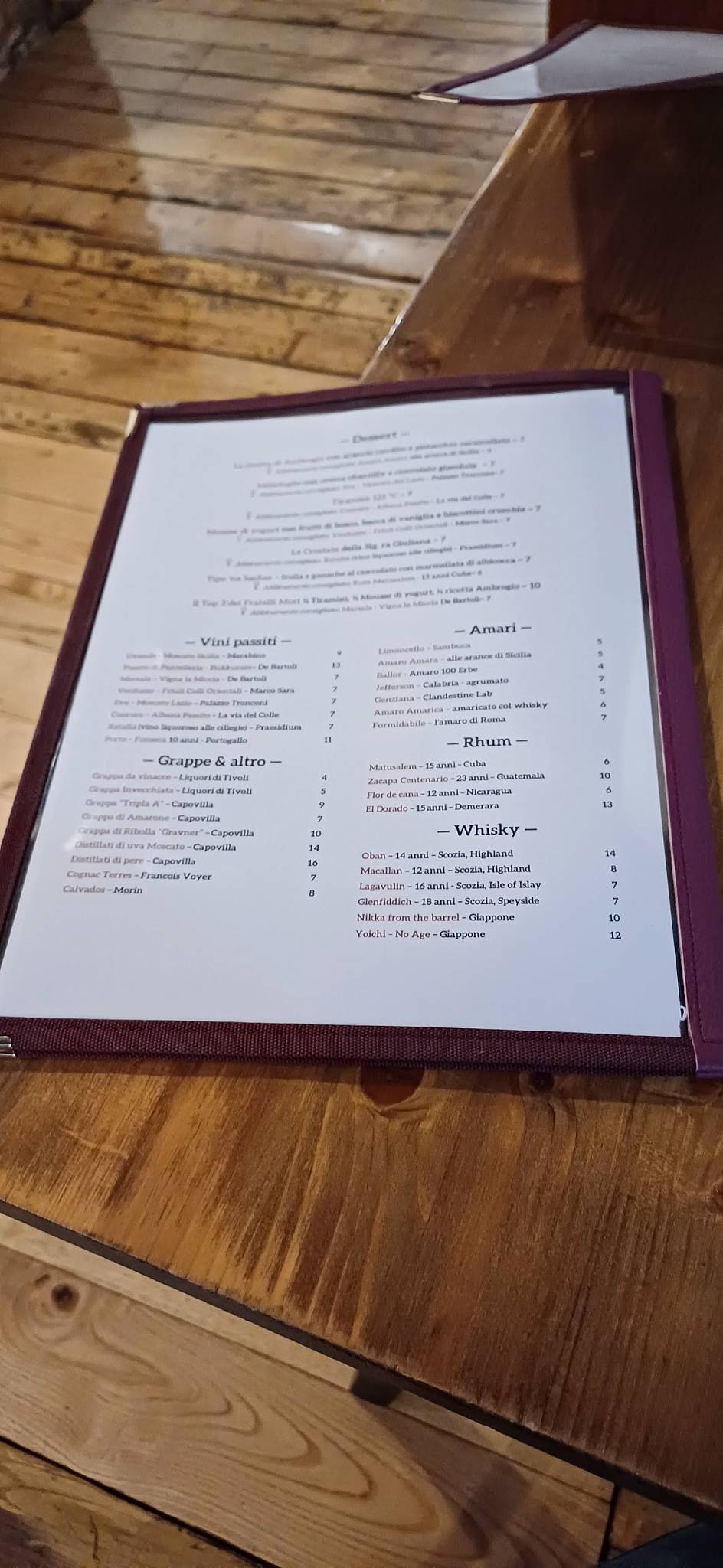 Menu di Osteria Fratelli Mori 