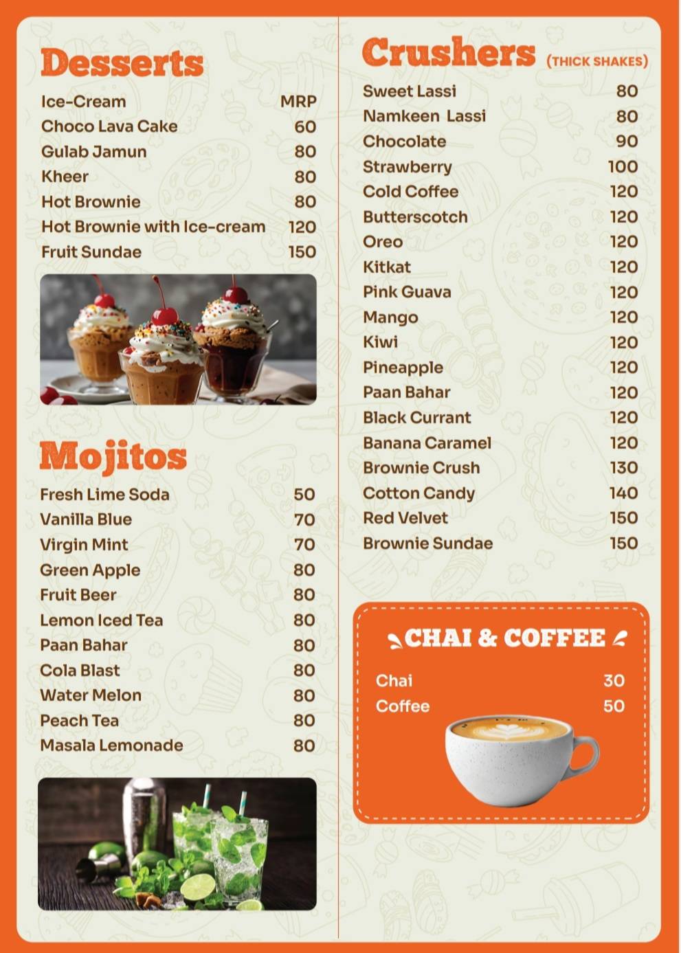 Oven Xpress menu