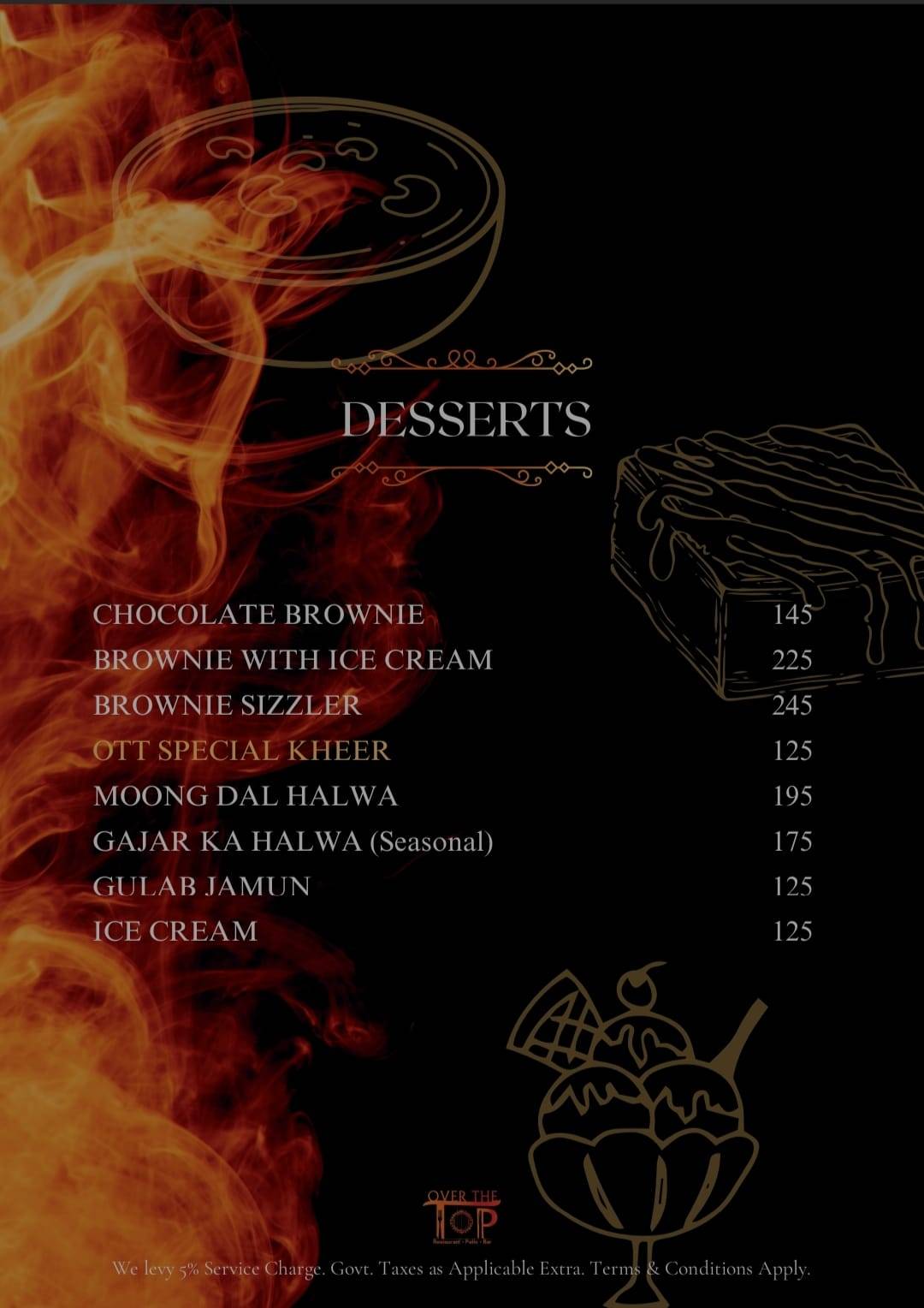 Over The Top Restaurant & BAR- Janakpuri menu