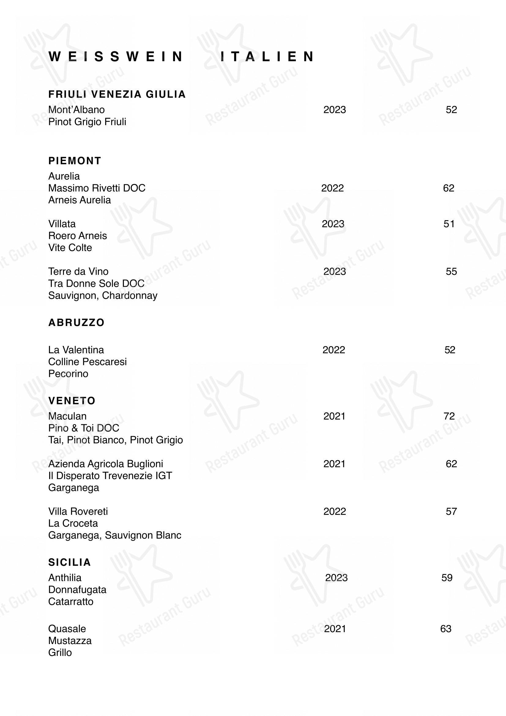 Menu di Restaurant Oxen - 菜单