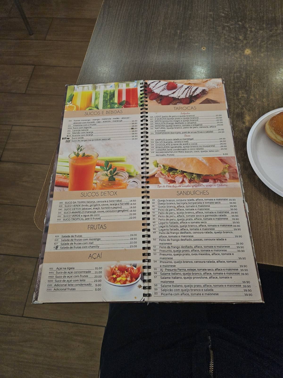 Padaria AJ cardápio