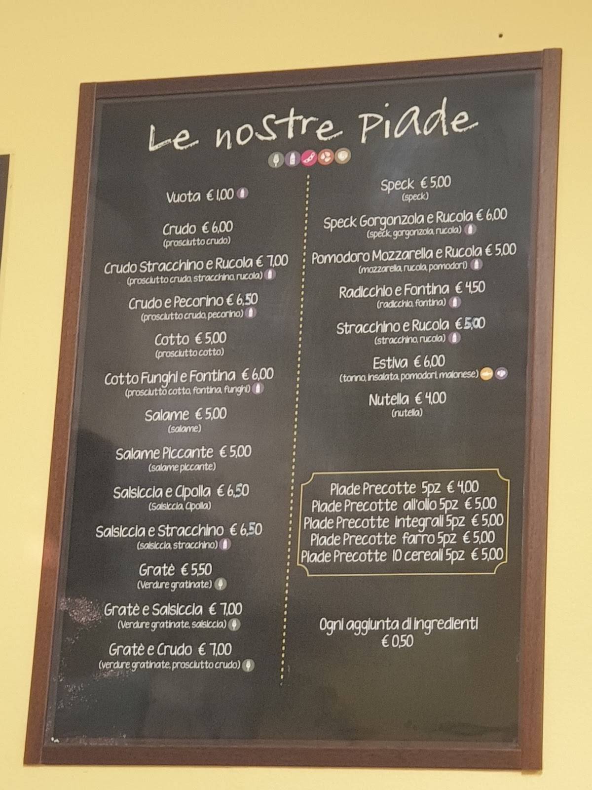 Menu di Piadineria del Borgo eli-yan 