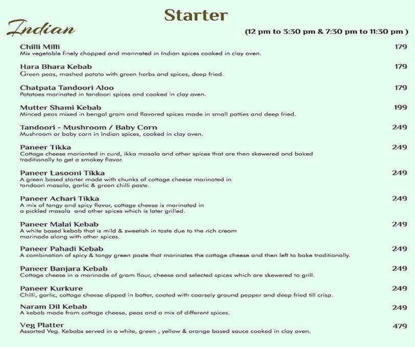 Picadore - Multi Cuisine Restaurant Lonavala menu
