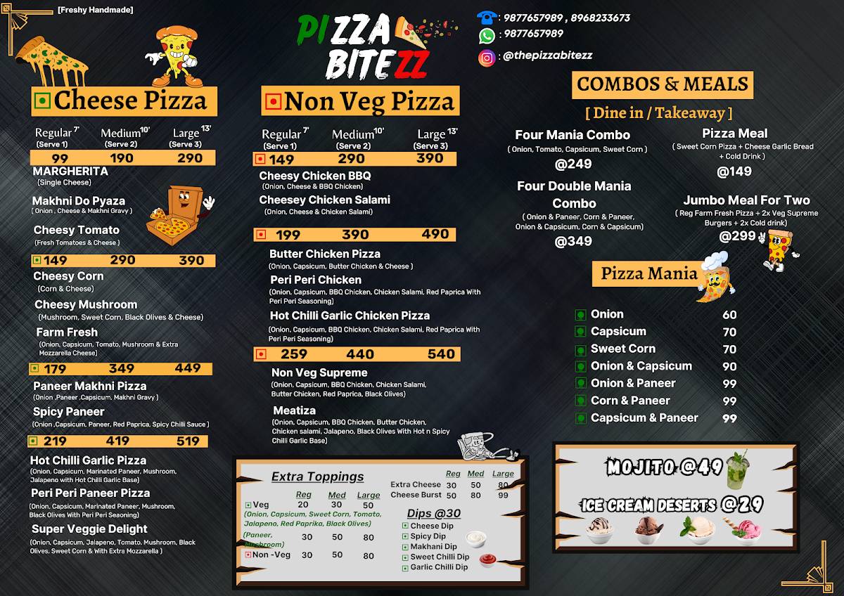 Pizza Bitezz menu