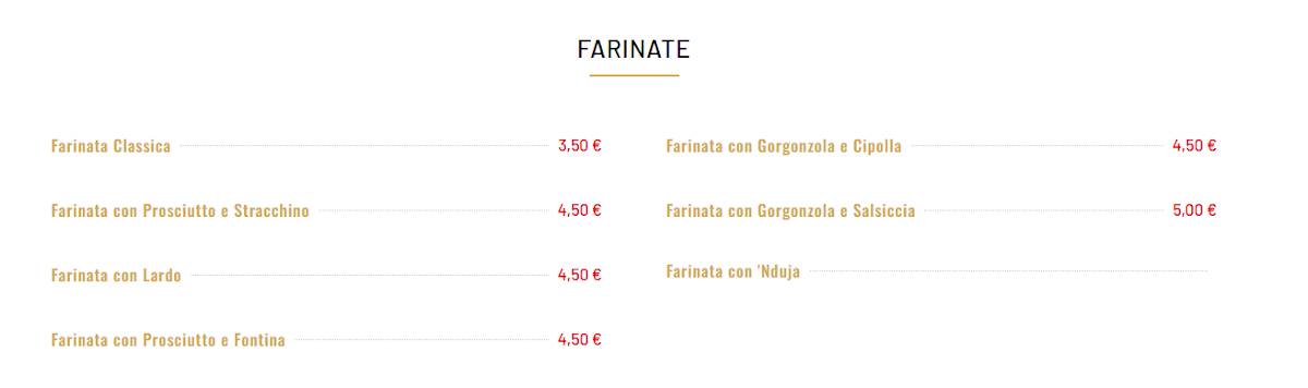 Menu di Pizza Vittorio 