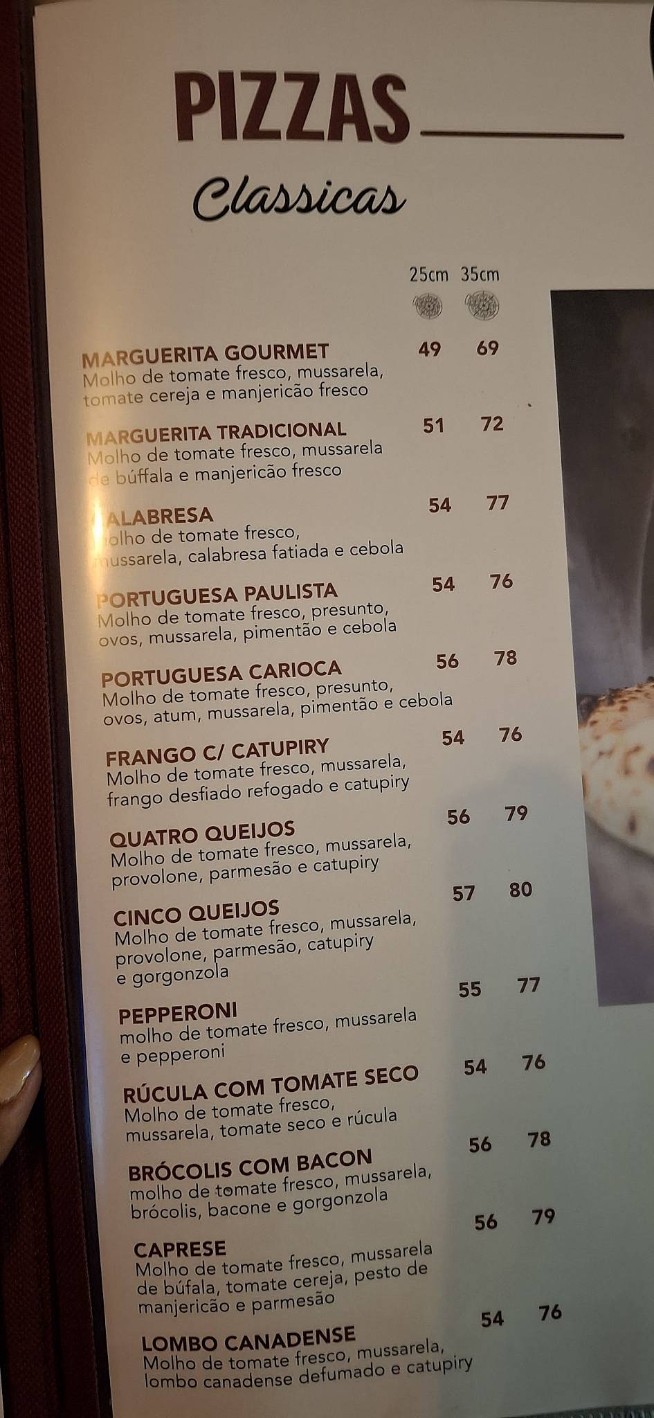 Pizza da Mari Arraial do Cabo cardápio
