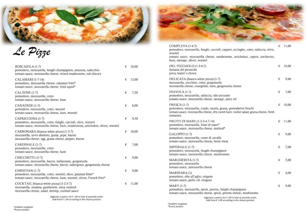 Menu di Pizzeria - Gastronomia da Chicchittu 