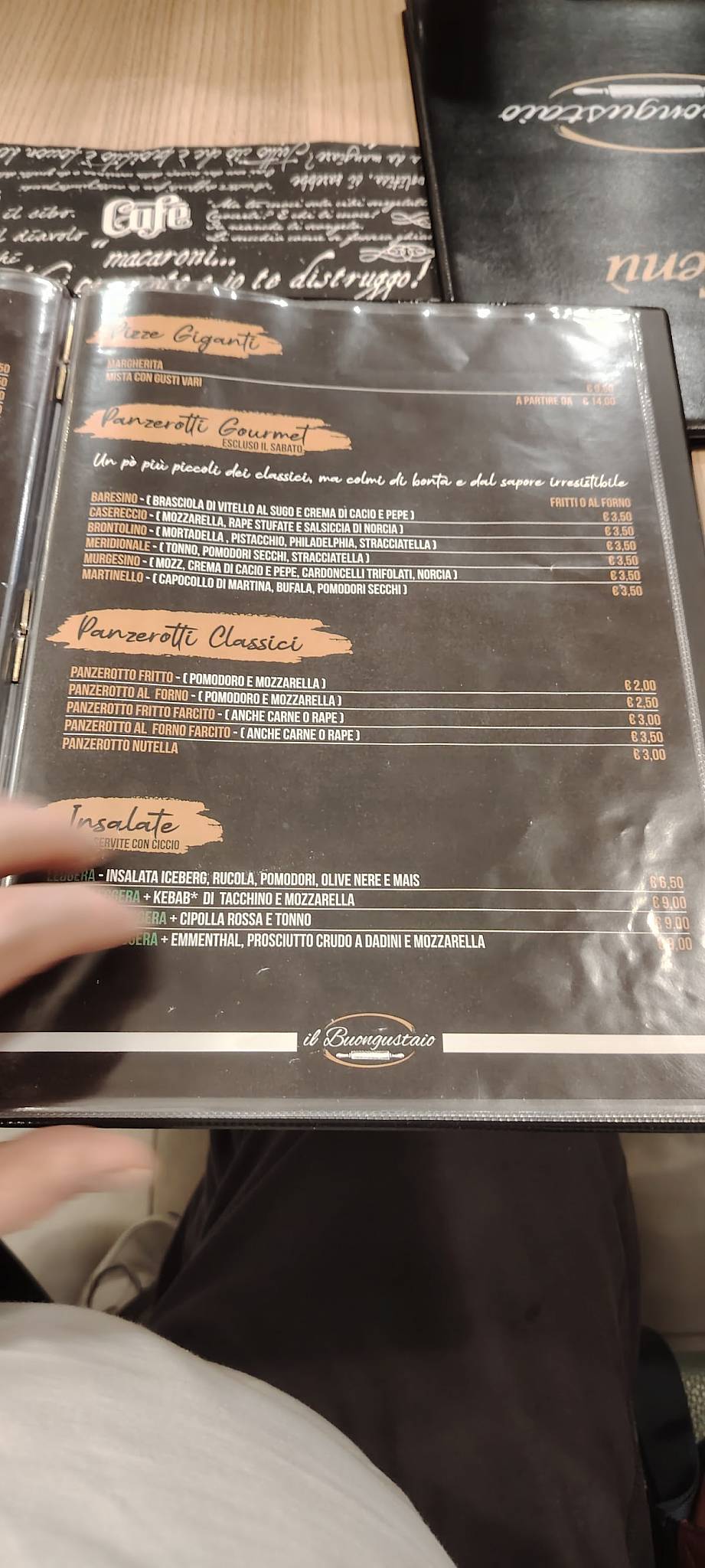 Menu di Pizzeria Il Buongustaio 