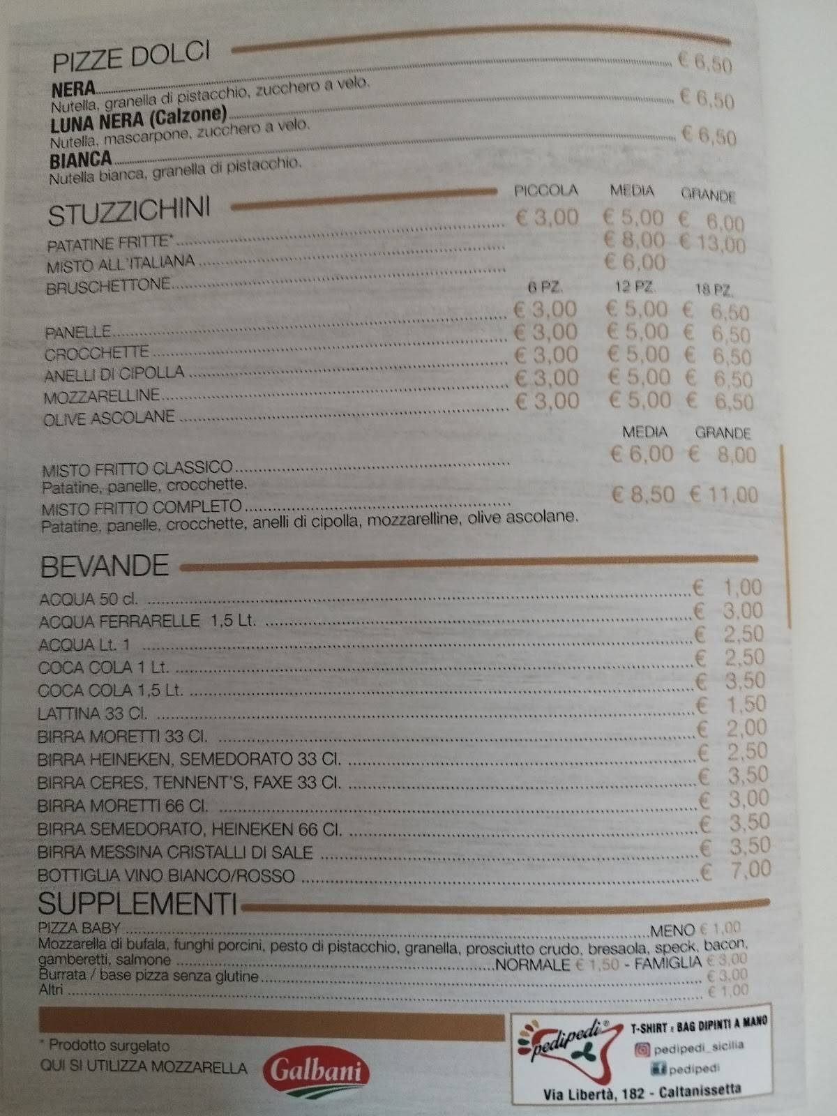 Menu di Pizzeria La Scalinata 