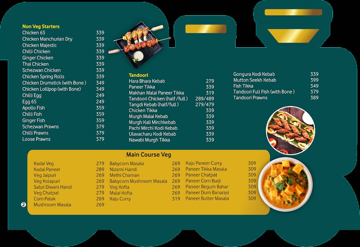 Menu at Platform 65 The Train Theme Restaurant Vijayawada, Vijayawada