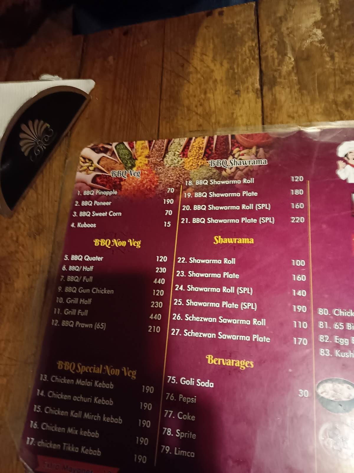 BBQ KITCHEN ADAMBAKKAM menu