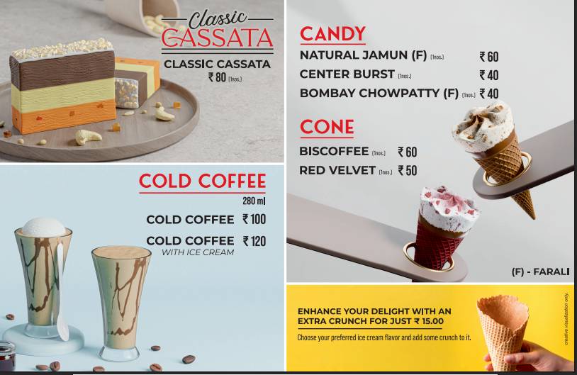 Rangoli Ice Cream Maninagar Ahmedabad menu