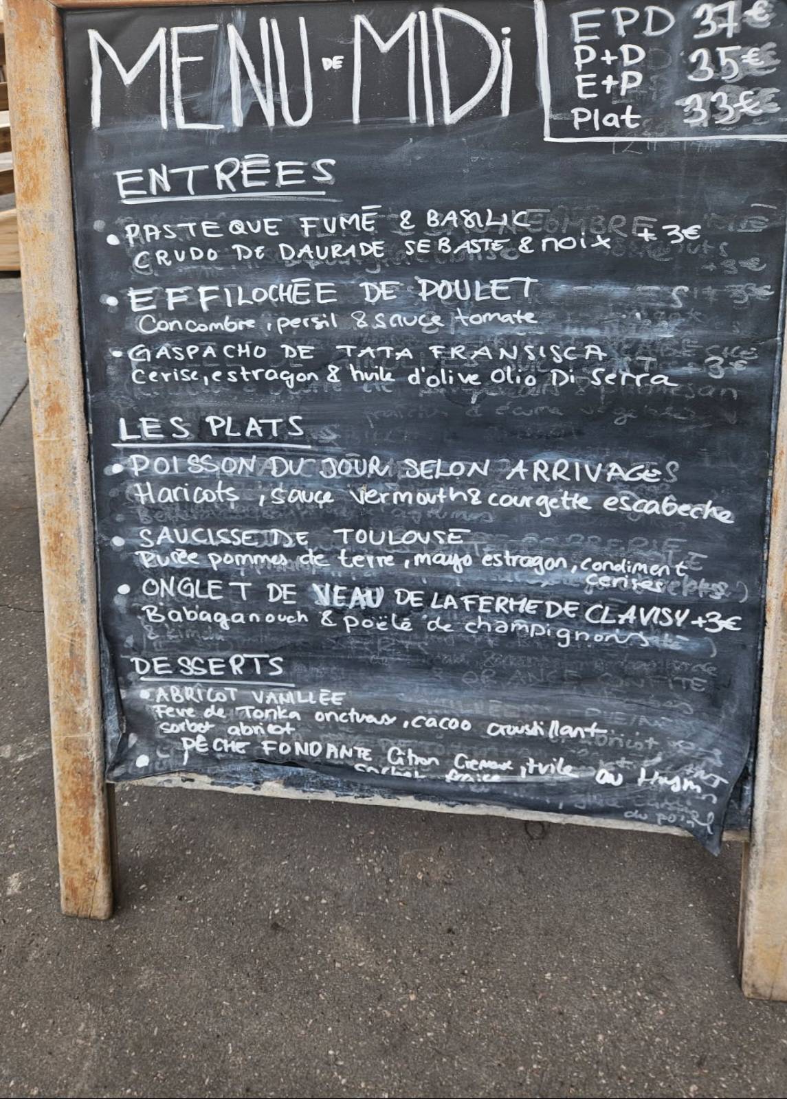 Menu de Restaurant Le Kitchen
