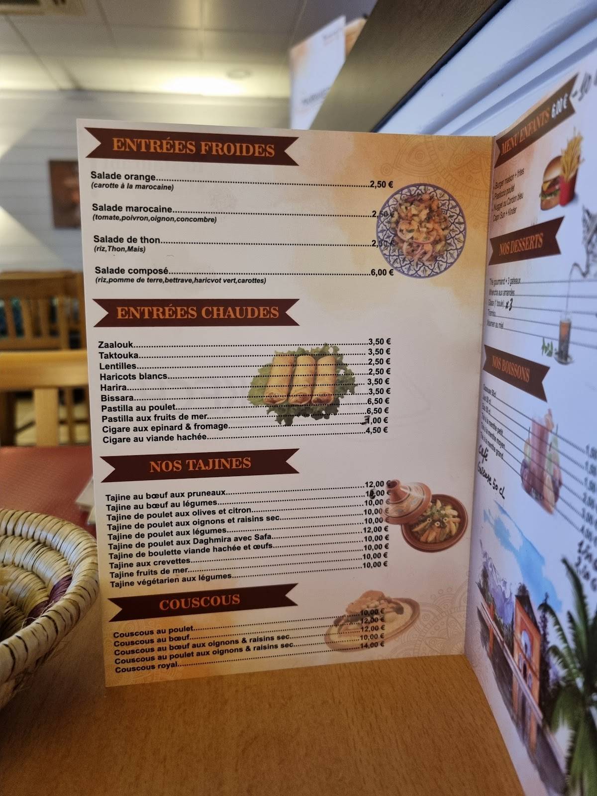 Menu de Restaurant Marrakech