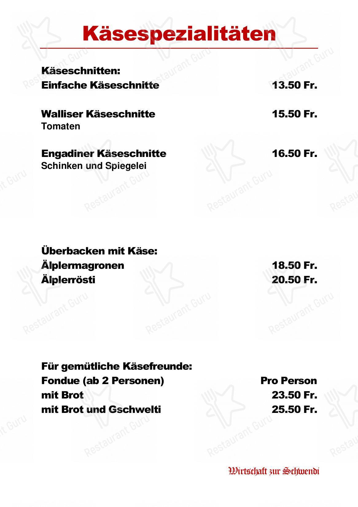 Коктейльная карта per Restaurant Schwendi ristorante