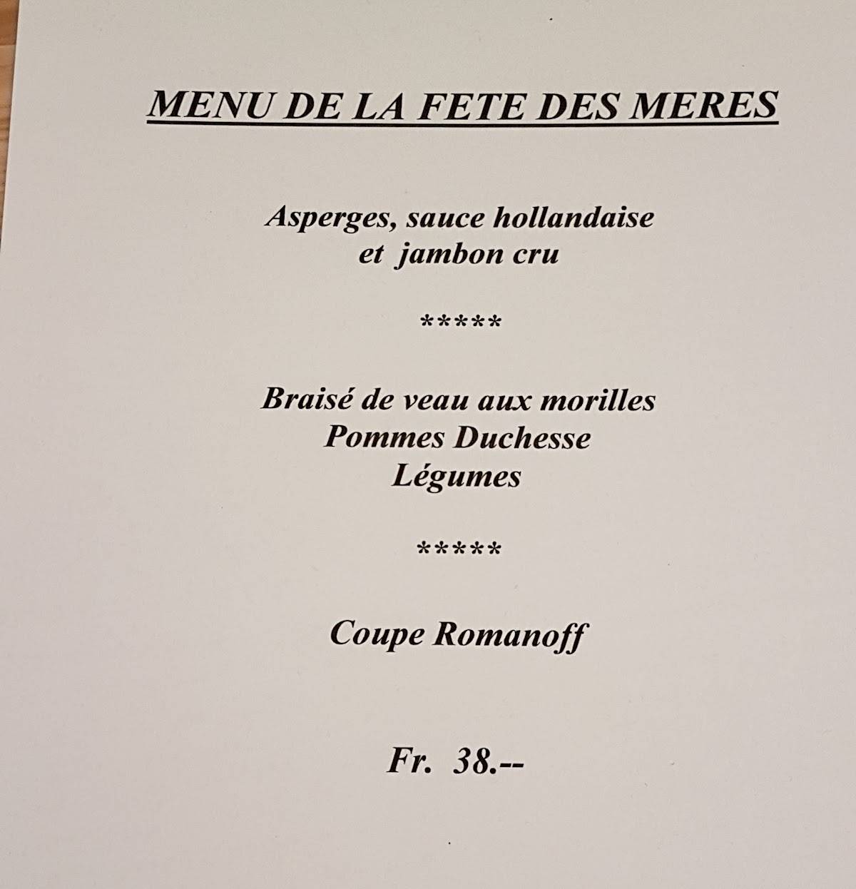 Menu di Restaurant du Vorbourg 