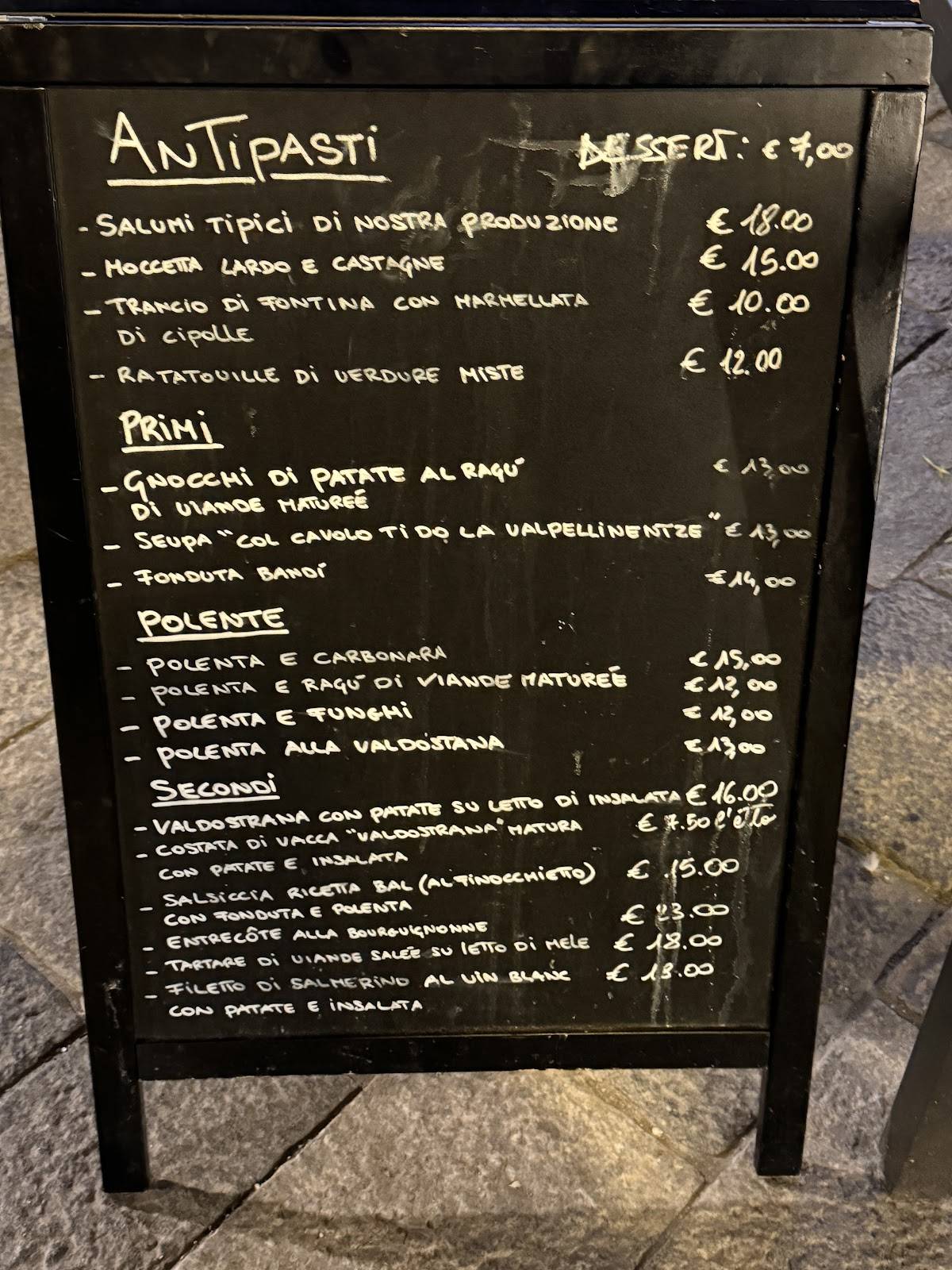 Menu di Maison Bandí 