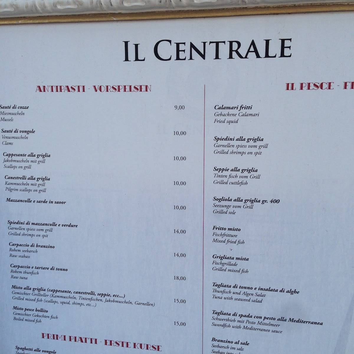 Speisekarte Von Ristorante Il Centrale Caorle speisekarte-von-ristorante-il-centrale-caorle