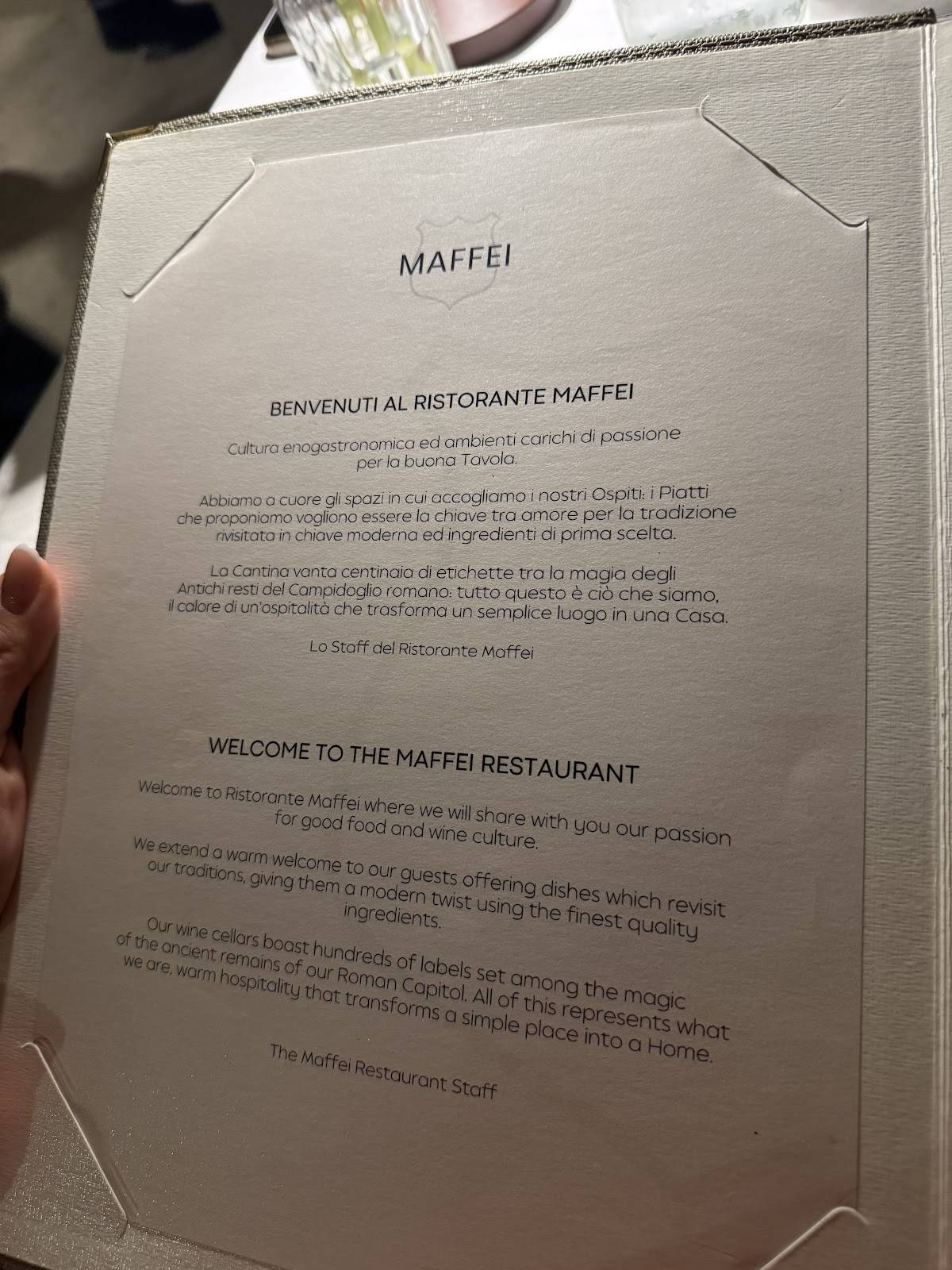 Menu di Ristorante Maffei 
