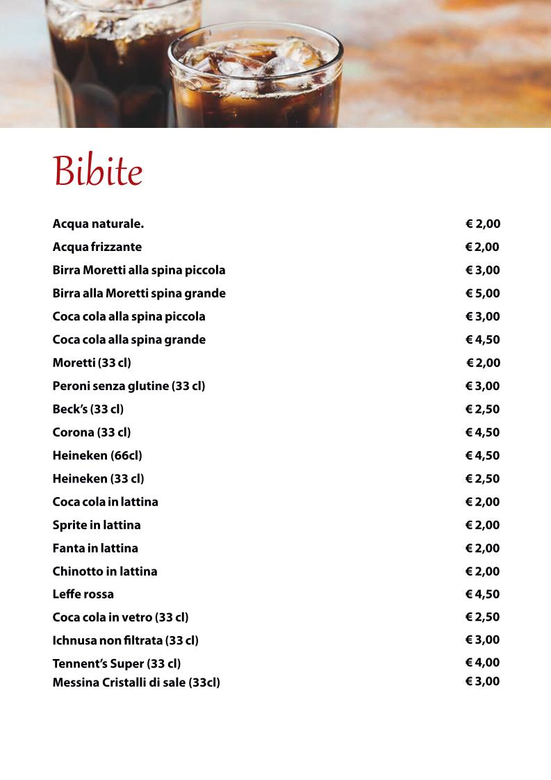 Menu di Ristorante da Cesare 