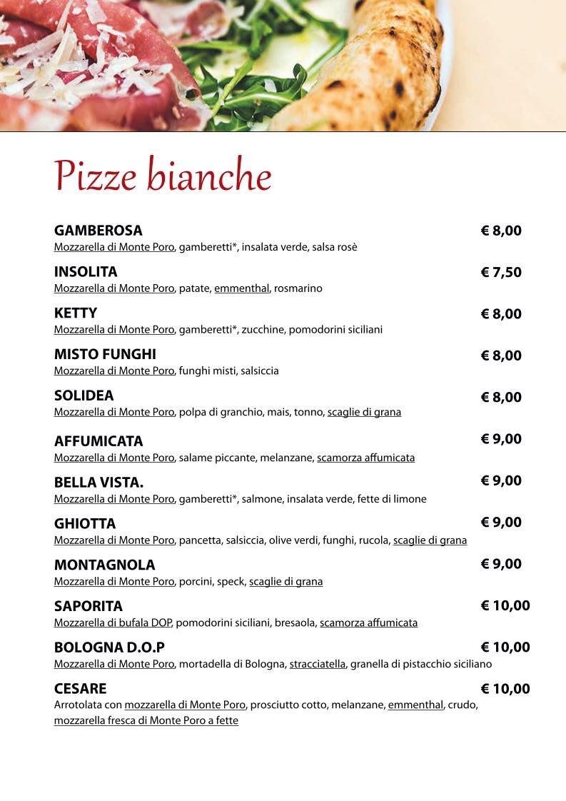 Menu di Ristorante da Cesare 