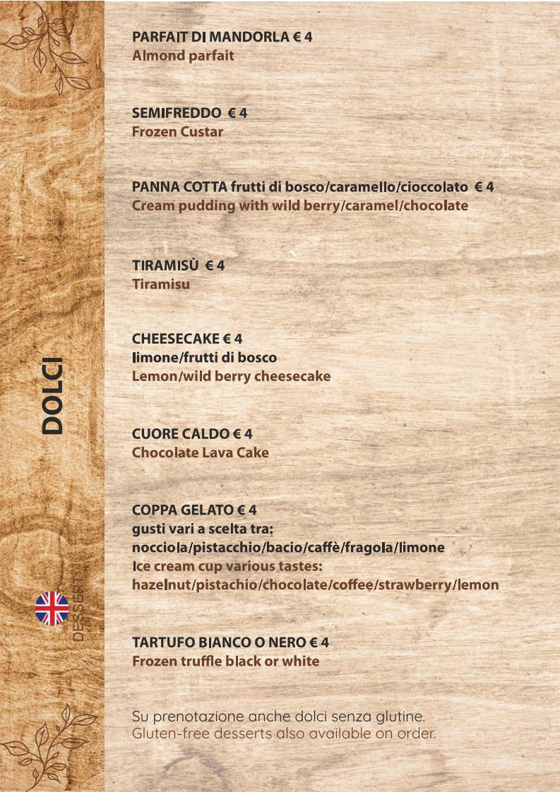 Menu di Ristorante Pizzeria Famiglia De Vita di Michele De Vita 