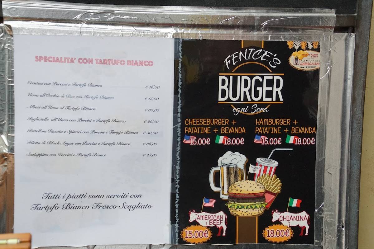 Menu di Ristorante Pizzeria La Fenice 